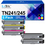 LxTek TN241 TN245 Toner kompatibel für Brother MFC-9332CDW, 5er-Pack – 5 Tonerkartuschen in Schwarz, Cyan, Magenta, Gelb