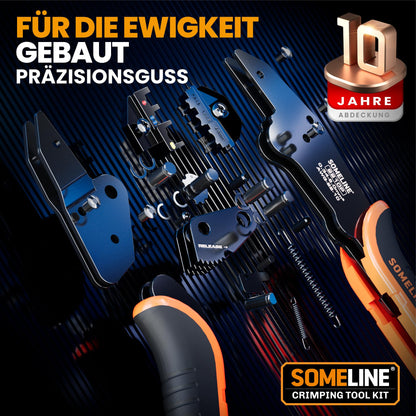 SOMELINE Crimpzange Set mit 45 Kabelschuh-Typen, 0,34–6 mm²