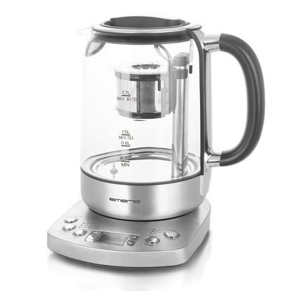 Emerio WK-122248 Glas Teekocher Wasserkocher - Schwarz/Silber