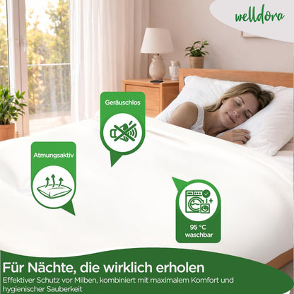 Welldora Milbenbezug Bettdecke 155x220 cm, Allergiker Encasing
