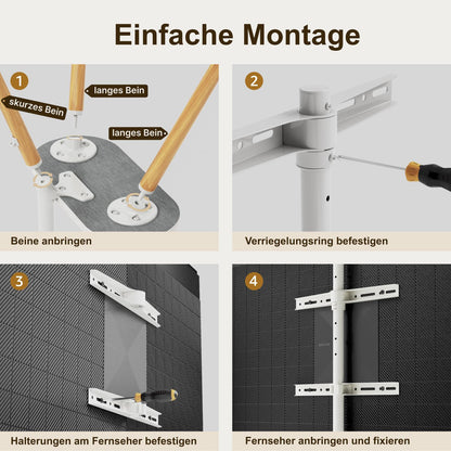 ECOTINY TV Staffelei Holz – 43-65 Zoll, Schwarze Walnuss