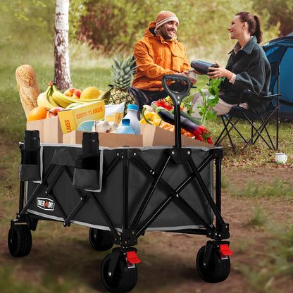 Overmont Faltbar Bollerwagen – Alle Gelände, 150kg, breite Räder