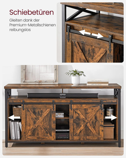 VASAGLE TV-Schrank Lowboard vintagebraun-schwarz LTV071B01