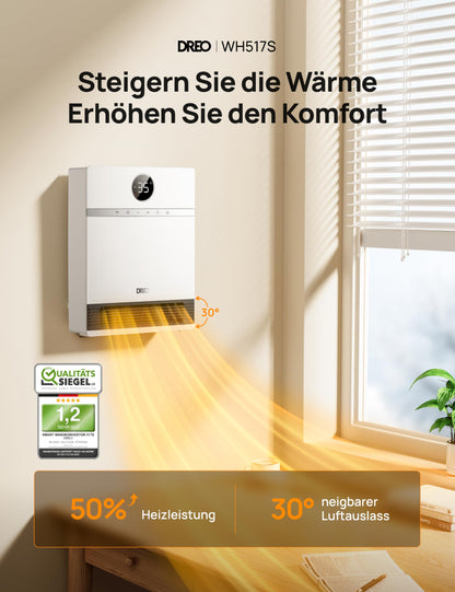 Dreo Smart Wandkonvektor 2000 W mit Thermostat und Fernbedienung