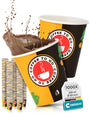 Commerline Kaffeebecher to go 200 ml, Pappbecher Einweg, 1000 Stück aus Hartpapier