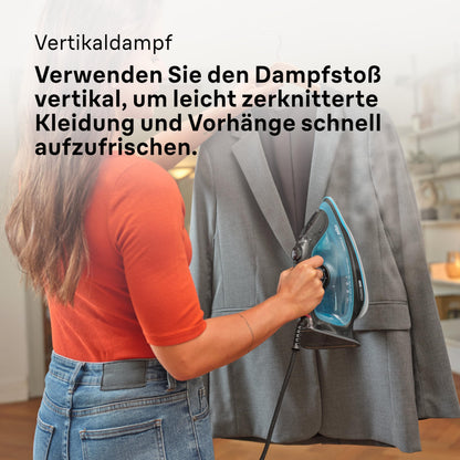 Braun TexStyle 5 SI5256 BL Dampfbügeleisen, 2600 W, Schwarz/Blau
