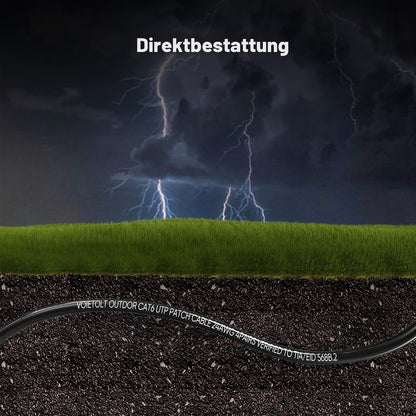 VOIETOLT Cat 6 Netzwerkkabel Outdoor 50 m, wasserdicht, erdverlegbar