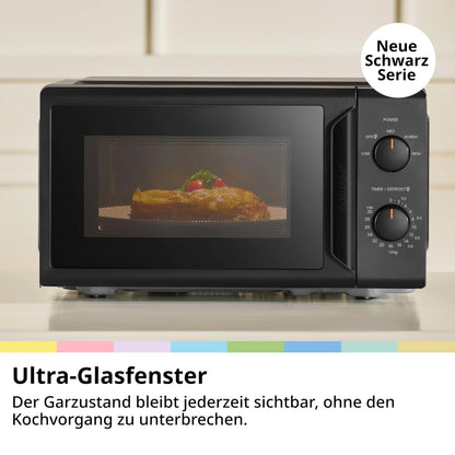 Comfee CMO-MP012ND(BK) Mikrowelle 20L, 700W, Schwarz mit Drehteller