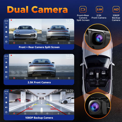 Volam 9.26 Zoll Carplay Display mit 2.5K Dashcam & Rückfahrkamera