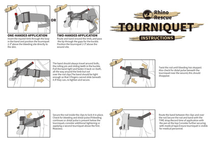 RHINO RESCUE Einhand-Tourniquet mit Metallwinde, 2er Set