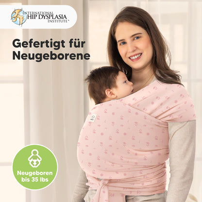 KeaBabies Babytragetuch ab Geburt, atmungsaktiv, Pink Daisies