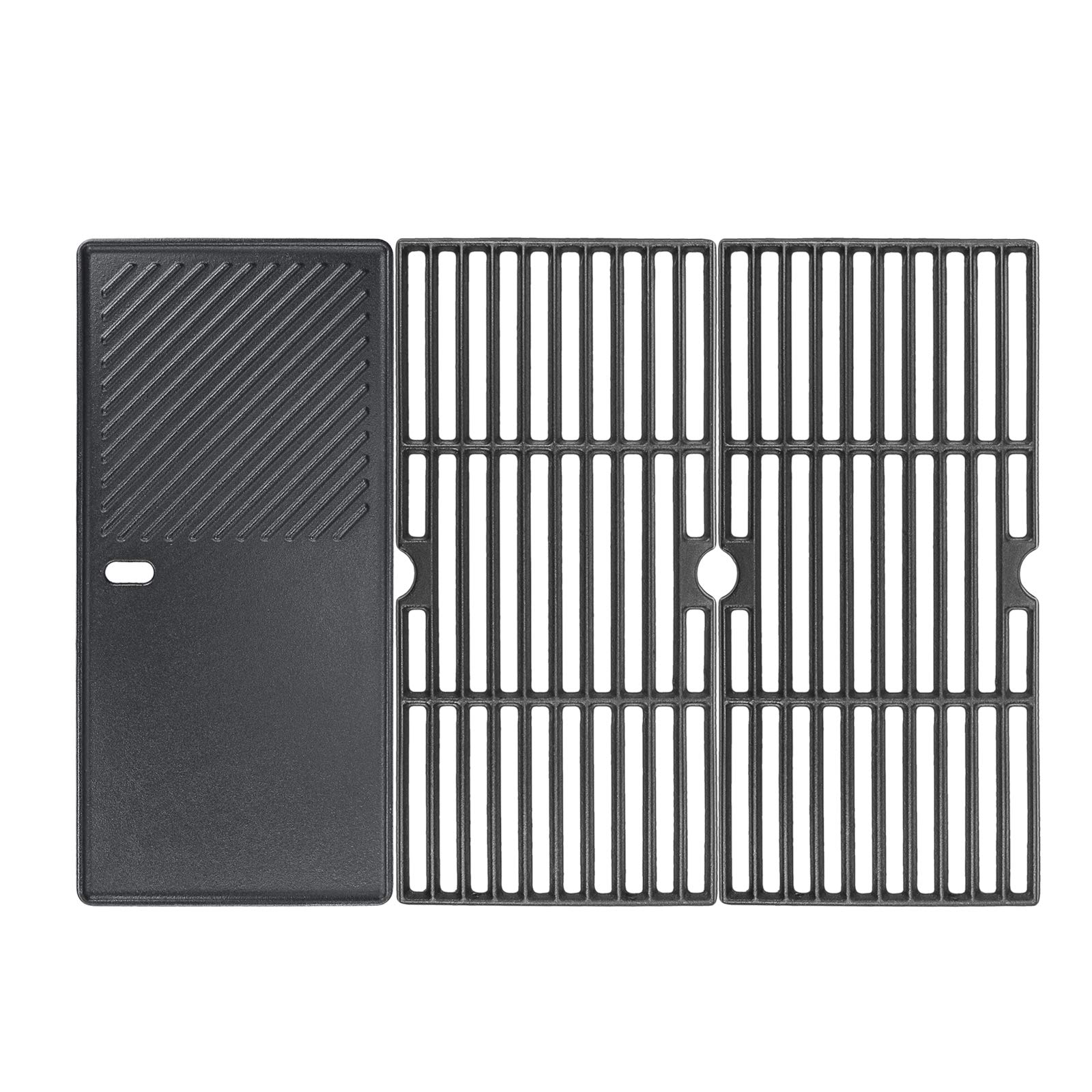 GFTIME Grillrost und Grillplatte aus Gusseisen, 43 x 62,5 cm – emailliert, als Ersatzteil-Set für Gasgrills