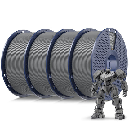 SUNLU PLA Filament 1.75mm Grau, 4x 1kg Spulen für FDM 3D-Drucker – vier graue Kunststoffspulen