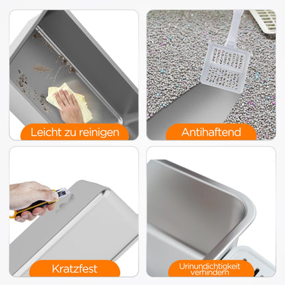 Citylife Edelstahl Metallkatzentoilette geschlossen - XXL