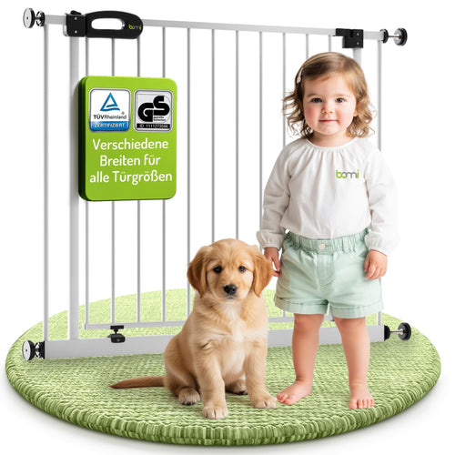 BOMI Merle Treppenschutzgitter XXL – Ohne Bohren Weiss 95-103cm