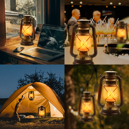 Hzitcigm LED Laterne Vintage 2er-Set, USB aufladbar, mit Fernbedienung