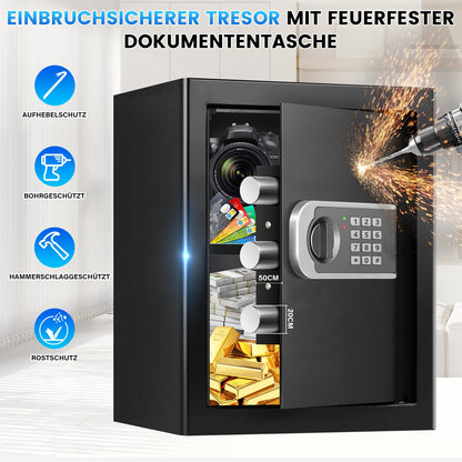 Tiskgg CC SAFE Möbeltresor 50 L, digitaler Safe mit Zahlenschloss