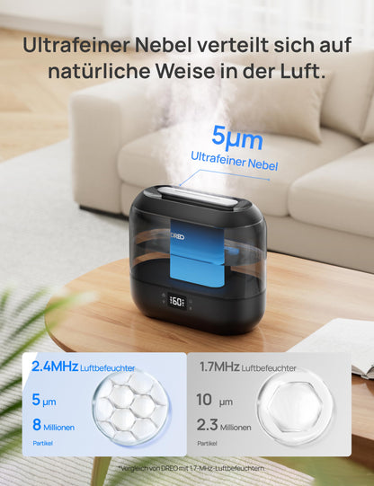 Dreo Smart Luftbefeuchter 4L Ultraschall mit App-Steuerung, schwarz