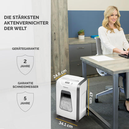 Fellowes Powershred 15C Aktenvernichter Querschnitt P4 - 15 Blatt Weiss