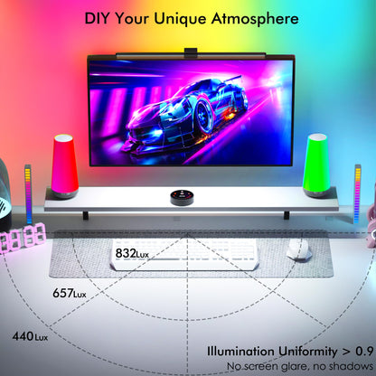 Quntis 51cm Curved Gaming Monitor Lampe RGB Fernbedienung