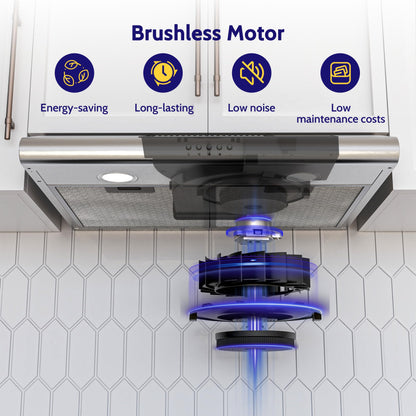 FIREGAS Dunstabzugshaube 60cm - Edelstahl Umluft/Abluft