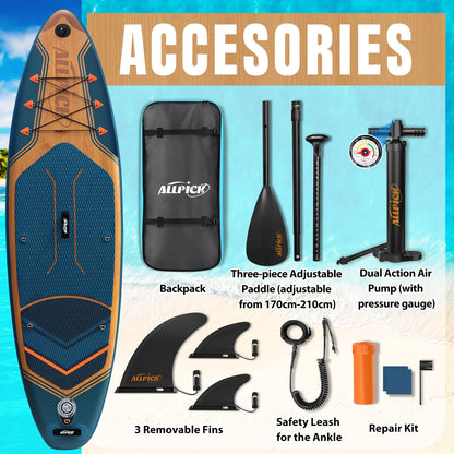 ALLPICK Premium SUP Board Set Aufblasbar Marineblau 180kg