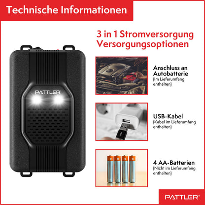 PATTLER Marderschreck Auto mit Blitzlicht, Ultraschall, 2 Stück