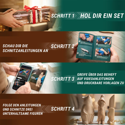 BeaverCraft Holzschnitzmesser-Set S15 – Schnitzset für Anfänger