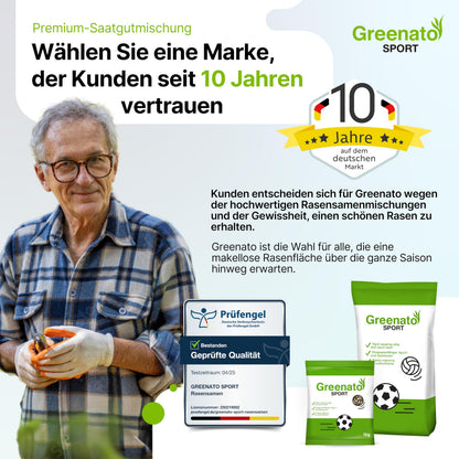 Greenato Sport Rasensamen 10 kg – Sport- und Spielrasen für 400 m²