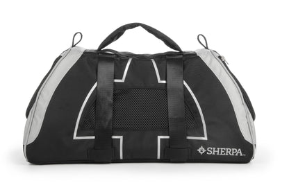Sherpa Forma Frame Flug Transportbox M – Schwarz. Schwarze IATA-konforme Box für den sicheren Tiertransport von Haustieren im Flugzeug.