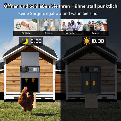 MASTERFUN Automatische Hühnerklappe Aluminium mit Timer und Display
