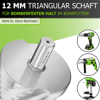 Pinava HSS Stufenbohrer 6-60 mm, Kegelbohrer für Metall und Holz