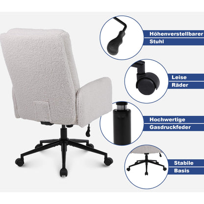 Youhauchair Kaschmir Schreibtischstuhl Ergonomisch - Creme