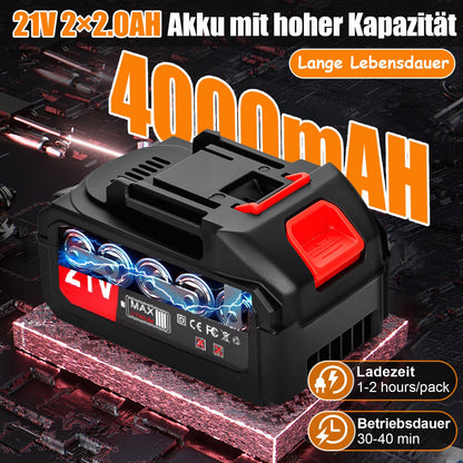 Xbzzgmg Akku Rasentrimmer, 3-in-1 Freischneider mit 2 Akkus