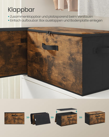 SONGMICS Aufbewahrungsbox mit Deckel, faltbare Stoffbox, 6er Set