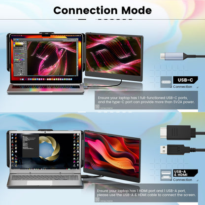 domyfan Portable Monitor 14" FHD - Dual Laptop Extender