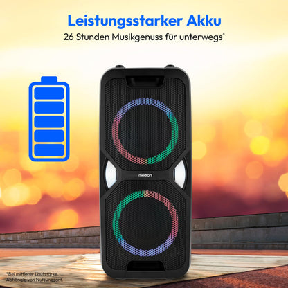 MEDION PE-1 Pure Partybox Bluetooth-Lautsprecher mit Karaoke