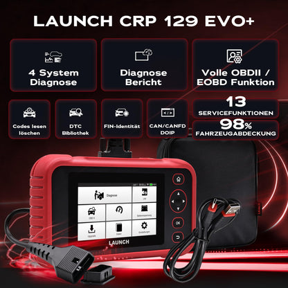 LAUNCH CRP 129 EVO+ V3 OBD2 Diagnosegerät mit 13 Servicefunktionen