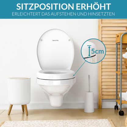 BenaVita Premium WC Sitzerhöhung 5 cm - Duroplast Absenkautomatik
