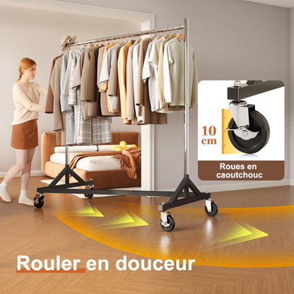 HOKEEPER Kommerzieller Kleiderständer Z-Ständer auf Rollen - 182 kg