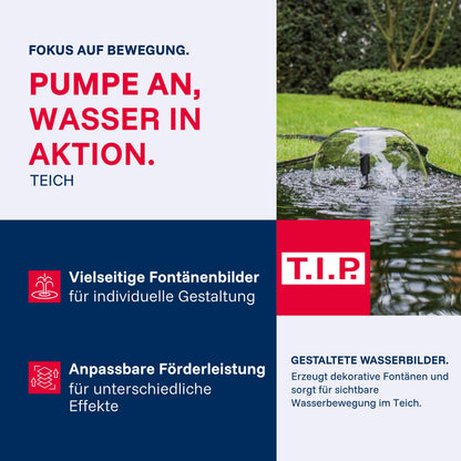 T.I.P. Wasserspielpumpe WPS 2000 R, Teichpumpe, 2000 l/h