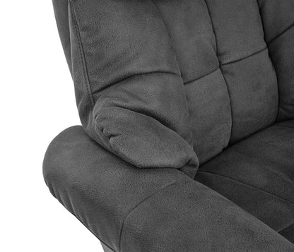 MCA Relaxsessel Calgary 2 – TV-Sessel Stoff Dunkelgrau Walnuss-Optik