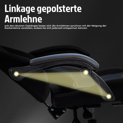 WOTSTA Gaming Stuhl Ergonomisch mit Fussstütze - Blau