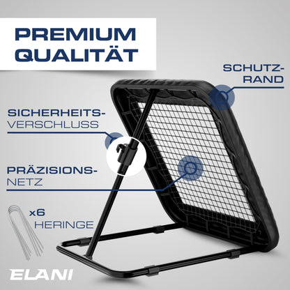 ELANI Fussball Rebounder 1x1m mit Schutzrand – Für sicheren Stand