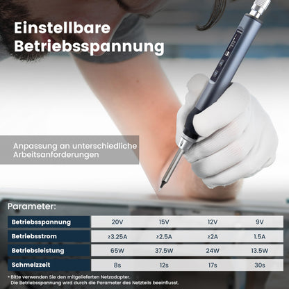KAIWEETS USB C Lötkolben Set - Einstellbar 65W Digital