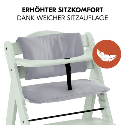 hauck Alpha+ Babyhochstuhl Newborn Set mit Bouncer 2in1, Grau