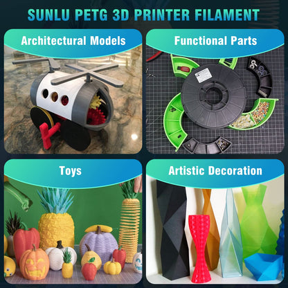 SUNLU PETG Filament 1,75 mm Weiss, 4 kg Bundle, 4 Spulen à 1 kg