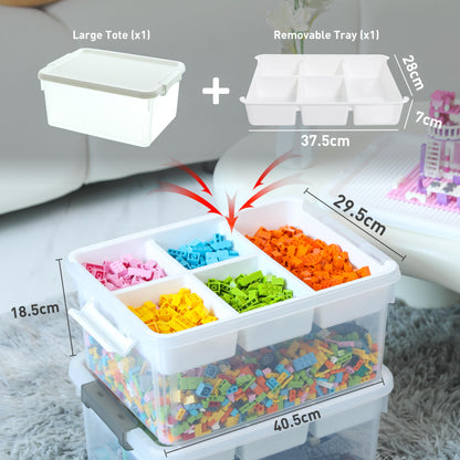 Citylife Aufbewahrungsboxen 4er Set mit Deckel 16L - Clear