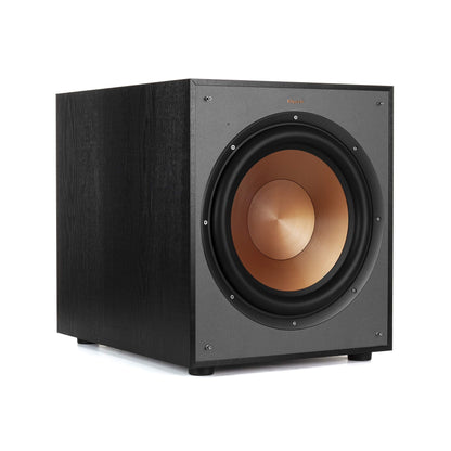 Klipsch R-120SW – Aktiver 12 Zoll Bassreflex Subwoofer. Kubisch, schwarz für kräftige Tieftonwiedergabe im Heimkino.