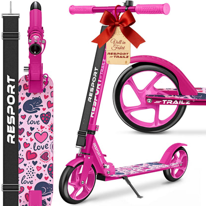 RE:SPORT Cityroller für Kinder und Erwachsene, klappbar, bis 100 kg – Tretroller mit Aluminiumrahmen und 200-mm-PU-Rollen